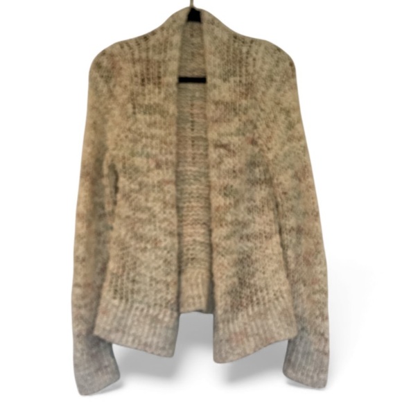 Peruvian Connection Cotton Ivory Multi Confetti Flecks Knit Open Cardigan Size L - Picture 1 of 11